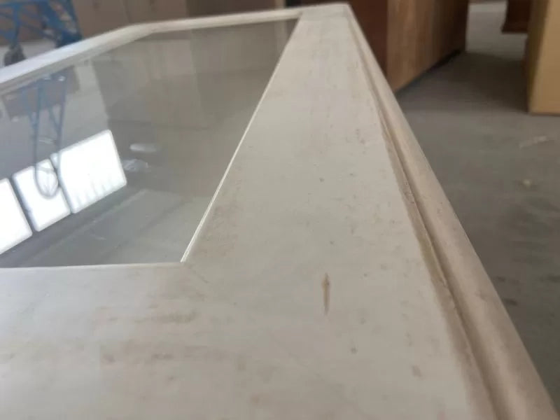 Tavolino bacheca shabby legno bianco anticato 100x50x47 - Mobili 2G