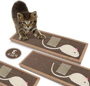 Mat di gomma per gatto con tre pezzi e catnip - 38 * 12,5 * 1,8cm
