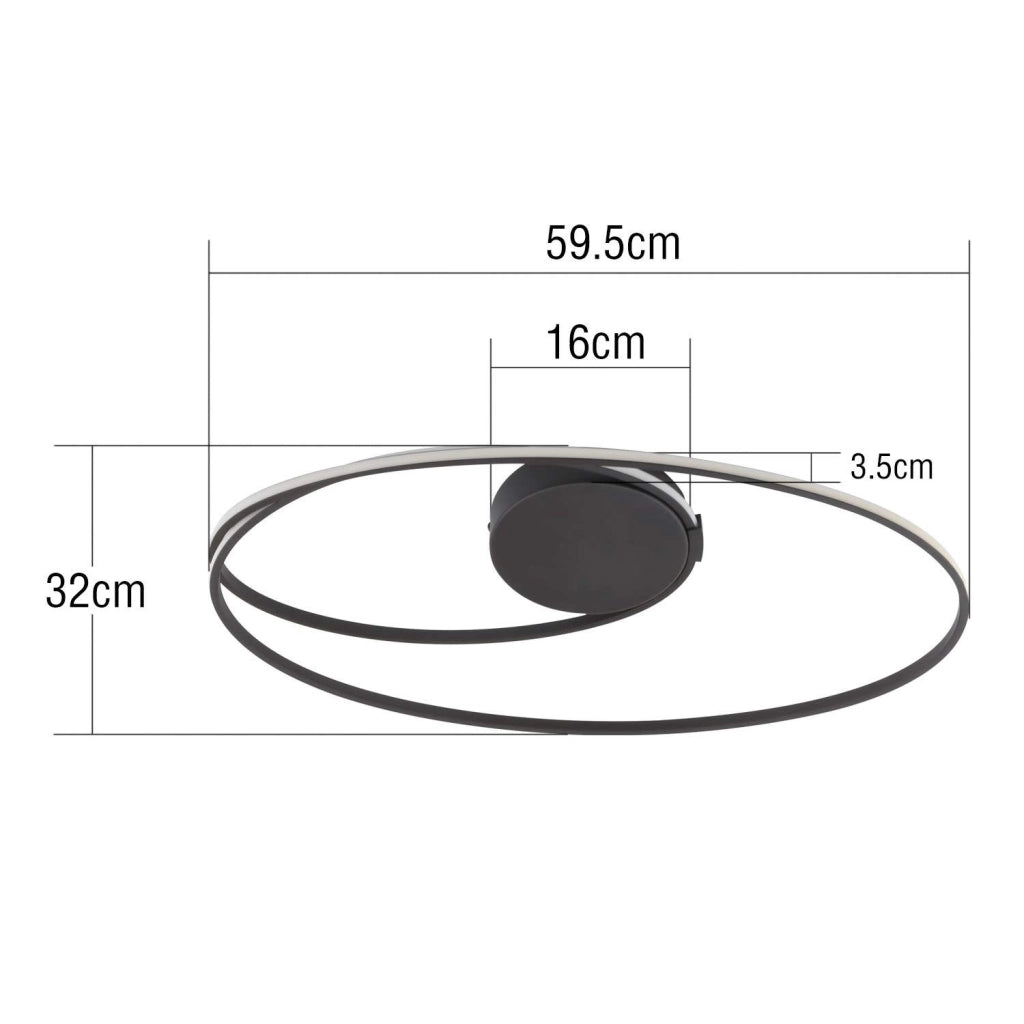 ZMH Lampada da soffitto plafoniera LED moderna ad anello 36W per soggiorno interni