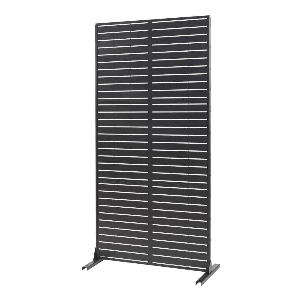 Pannello Divisorio Trolu Struttura Traforata in Acciaio 200 x 100 cm Nero casa.pro