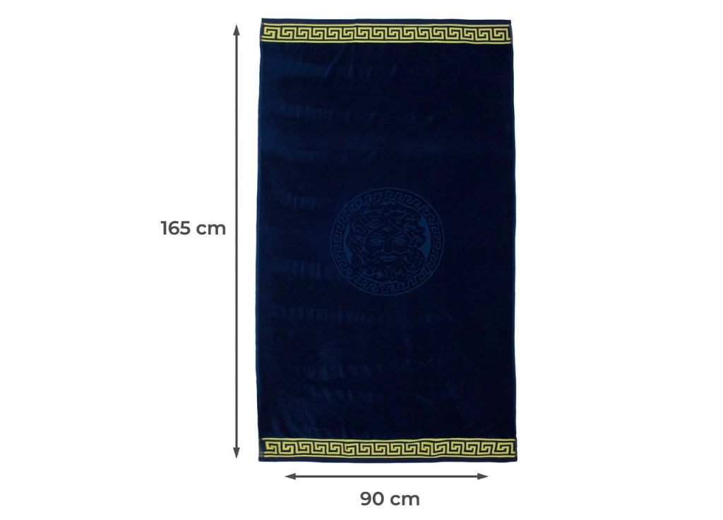 Telo Mare Jacquard Spugna Asciugamano Spiaggia Disegno New Cameo - Telo Mare - Blu