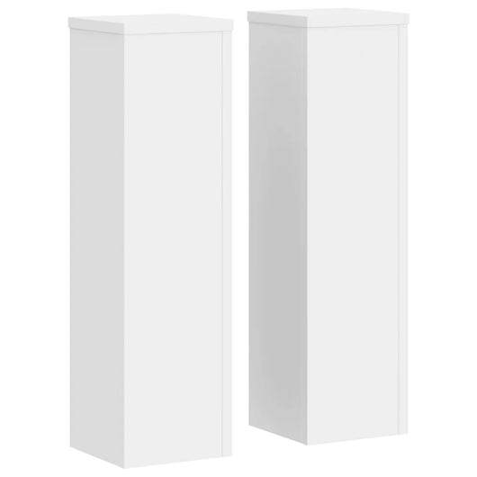 Supporti per Piante 2 pz Bianchi 17x17x60 cm Legno Multistrato 852933