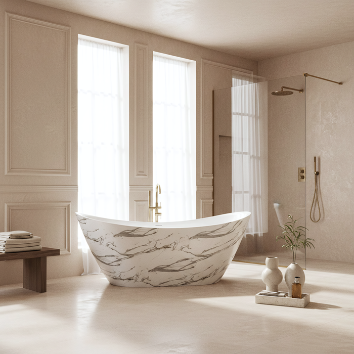 Vasca Da Bagno Freestanding In Acrilico Ferrano Slim Nature 170