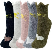 Calze termoisolanti antiscivolo - 5 paia - termici - antiscivolo - caldi - morbidi - con imbottitura di fleece all'interno e all'esterno - calze termiche