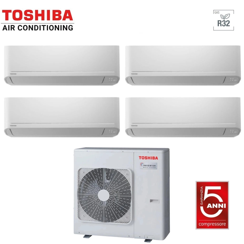 Climatizzatore Condizionatore Toshiba Quadri Split Inverter serie SEIYA 7+7+7+7 RAS-4M27U2AVG-E R-32 Wi-Fi Optional 7000+7000+7000+7000