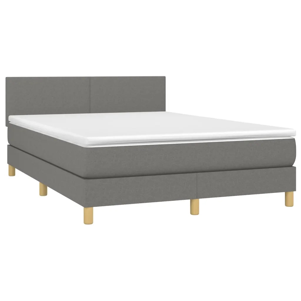 Giroletto a Molle con Materasso Grigio Scuro 140x200cm Tessutocod mxl 99526