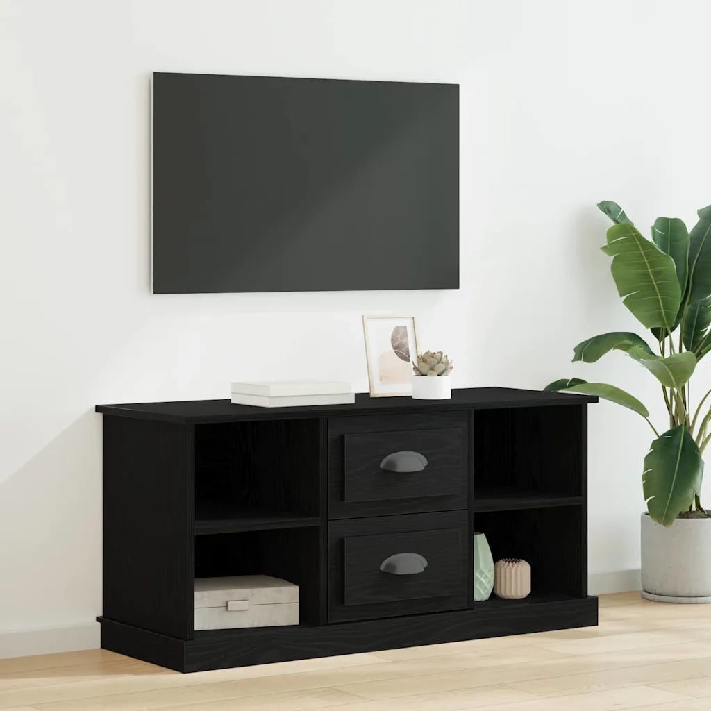 Mobile TV Rovere Nero 99,5 x 35,5 x 48 cm Legno multistrato 881380
