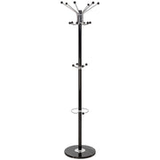 Perchero de metal negro con paraguero y 6 ganchos D36x175h cm
