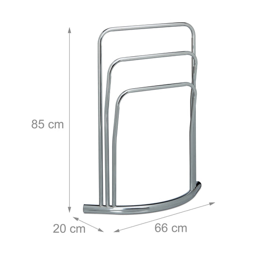 Porta asciugamani porta asciugamani da terra 3 barre in metallo 85 cm 3213062