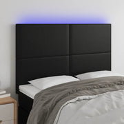 Testiera a LED-Testata con LED Nera 144x5x118/128 cm in Similpelle 746176