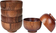 Set di 6 Piatti in Legno - Servizio, Piatti per Zuppa, Piatti per Colazione - Legno di Acacia - Piatto per Riso, Piatto per Insalata, Piatto per Tapa - Piatti Decorativi - Set di Cucina (10.5 x 6.7 cm)