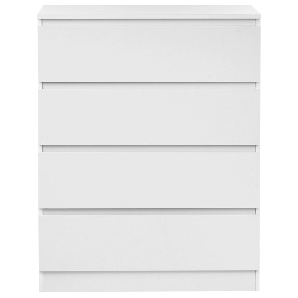 Cassettiera in truciolato bianco 4 cassetti 100 x 80 cm Soggiorno Camera da letto Corridoio Design scandinavo