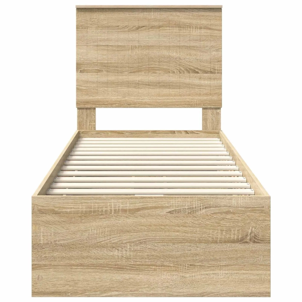 Letto singolo | Letto per adulti | Struttura del letto con cassetto Rovere Sonoma 75 x 190 cm