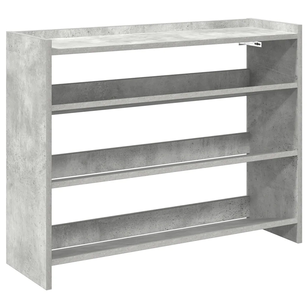 Scarpiera-Scaffale per scarpe Grigio Cemento 80x25x62 cm in Legno Multistrato
