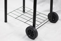 Barbecue a Carbone  con Affumicatore 84x48x116 cm in Acciaio con Ruote Saturnino