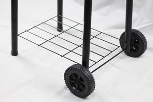 Barbecue a Carbone  con Affumicatore 84x48x116 cm in Acciaio con Ruote Saturnino