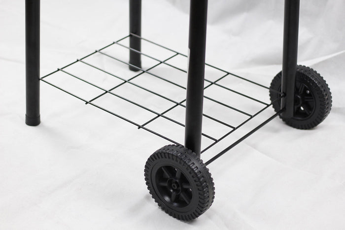 Barbecue a Carbone  con Affumicatore 84x48x116 cm in Acciaio con Ruote Saturnino