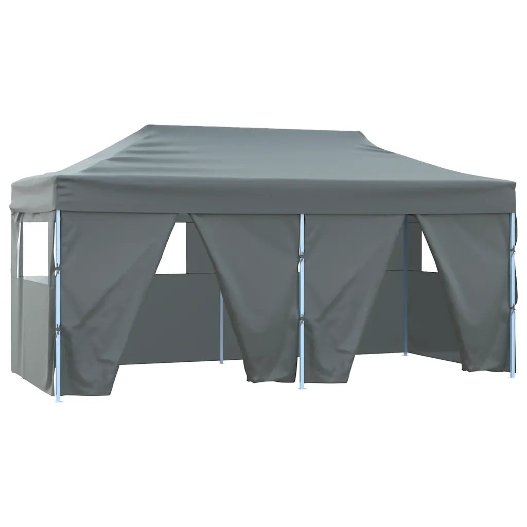 Gazebo | Pergolato Pieghevole con 4 Pareti 3x6m Acciaio Antracite