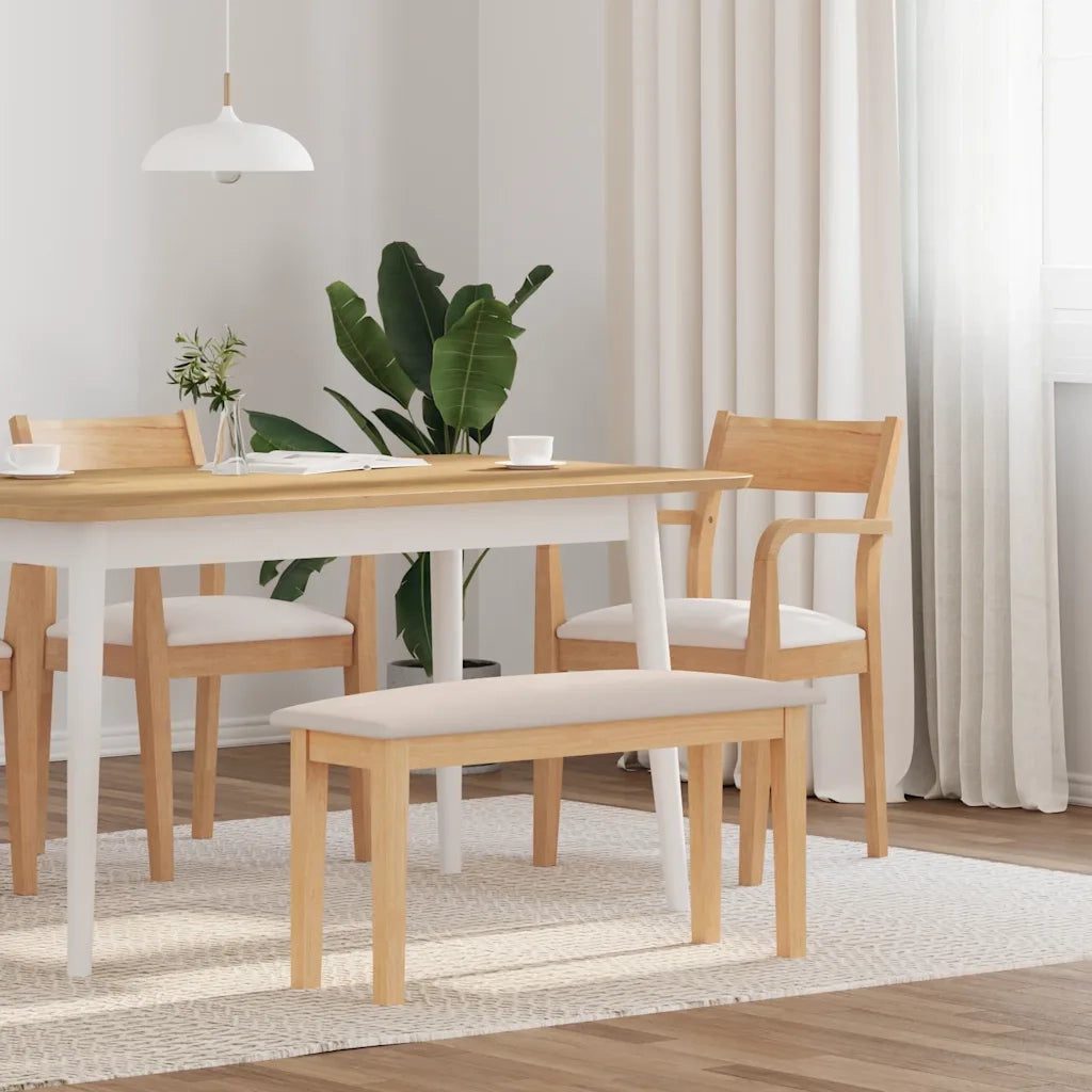 vidaXL Panca 90 cm in Legno Massello di Hevea