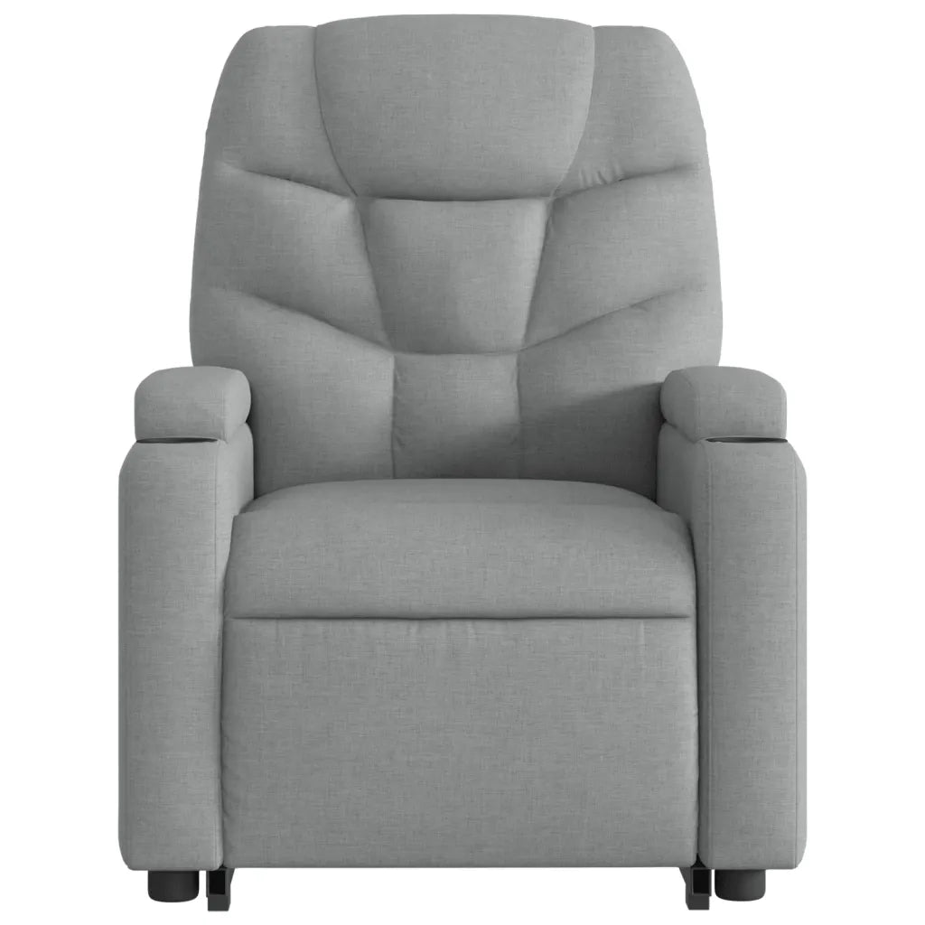 Poltrona Alzapersona Reclinabile Grigio Chiaro in Tessuto 3204596