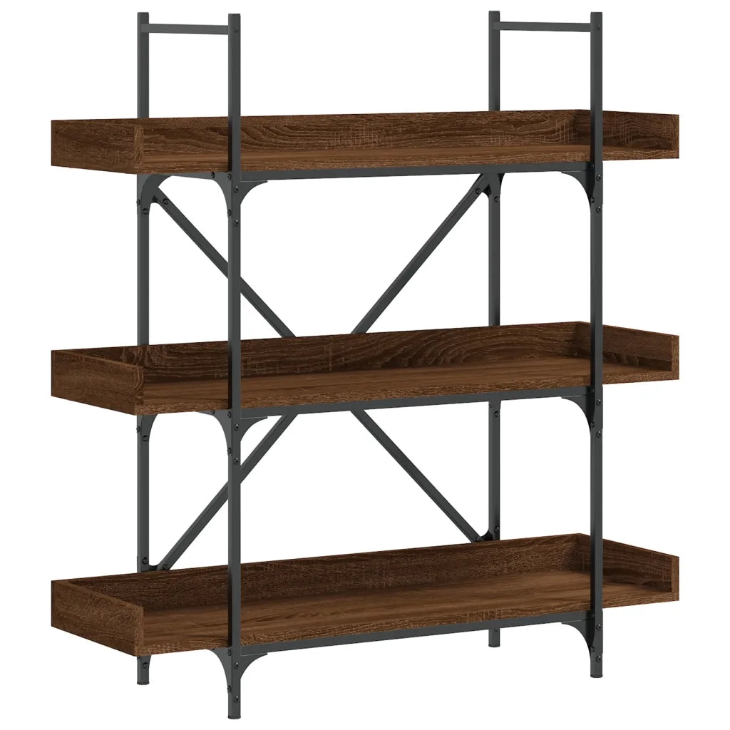 Libreria 3 Ripiani-Scaffale per Libri-Mobile di Stoccaggio Rovere Marrone 100x33x108,5 Legno Multistrato
