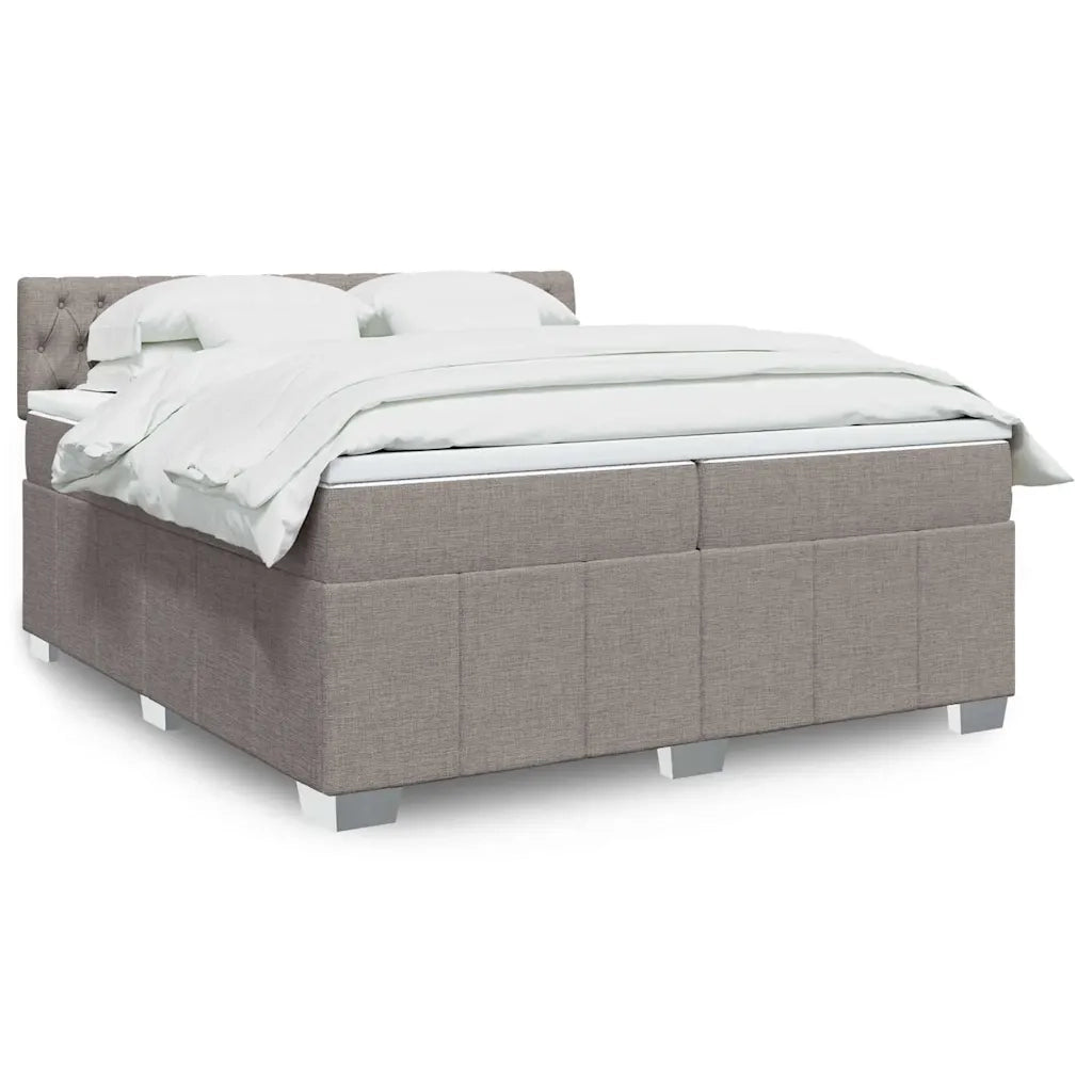 Giroletto a Molle con Materasso Tortora 200x200 cm in Tessuto 3287186