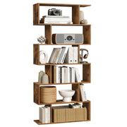 Libreria moderna a 6 ripiani divisorio per soggiorno camera da letto ufficio bianco 12_0004219