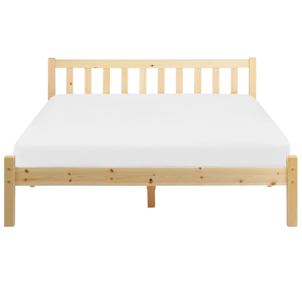 Letto singolo in legno di pino chiaro 140 x 200 cm rete a doghe
