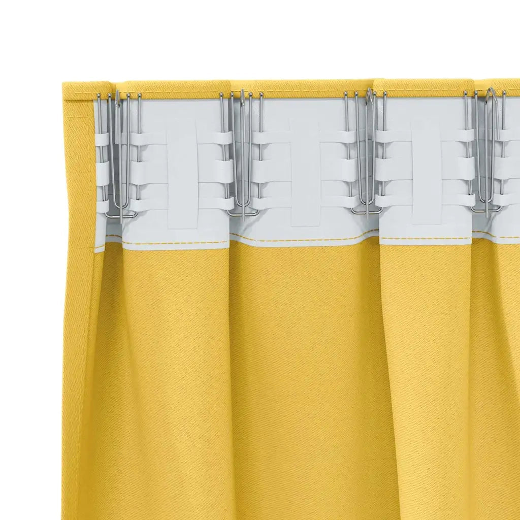 Tende Blackout con Anelli 2 pcs Giallo senape 260 x 140 cm 4107507