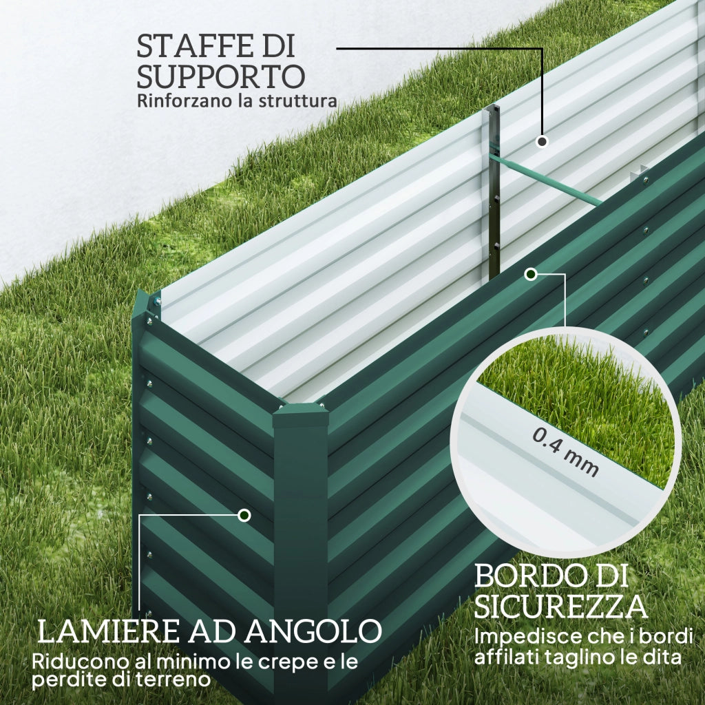 Letto Rialzato per Orto ¨C Zephmum ¨C Verde 240x40x45 cm