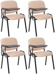 Set di 4 sedie Ken in tessuto con tavolo pieghevole crema