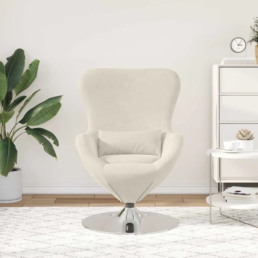 Divano Sedia-Poltrona uovo Crema Velluto
