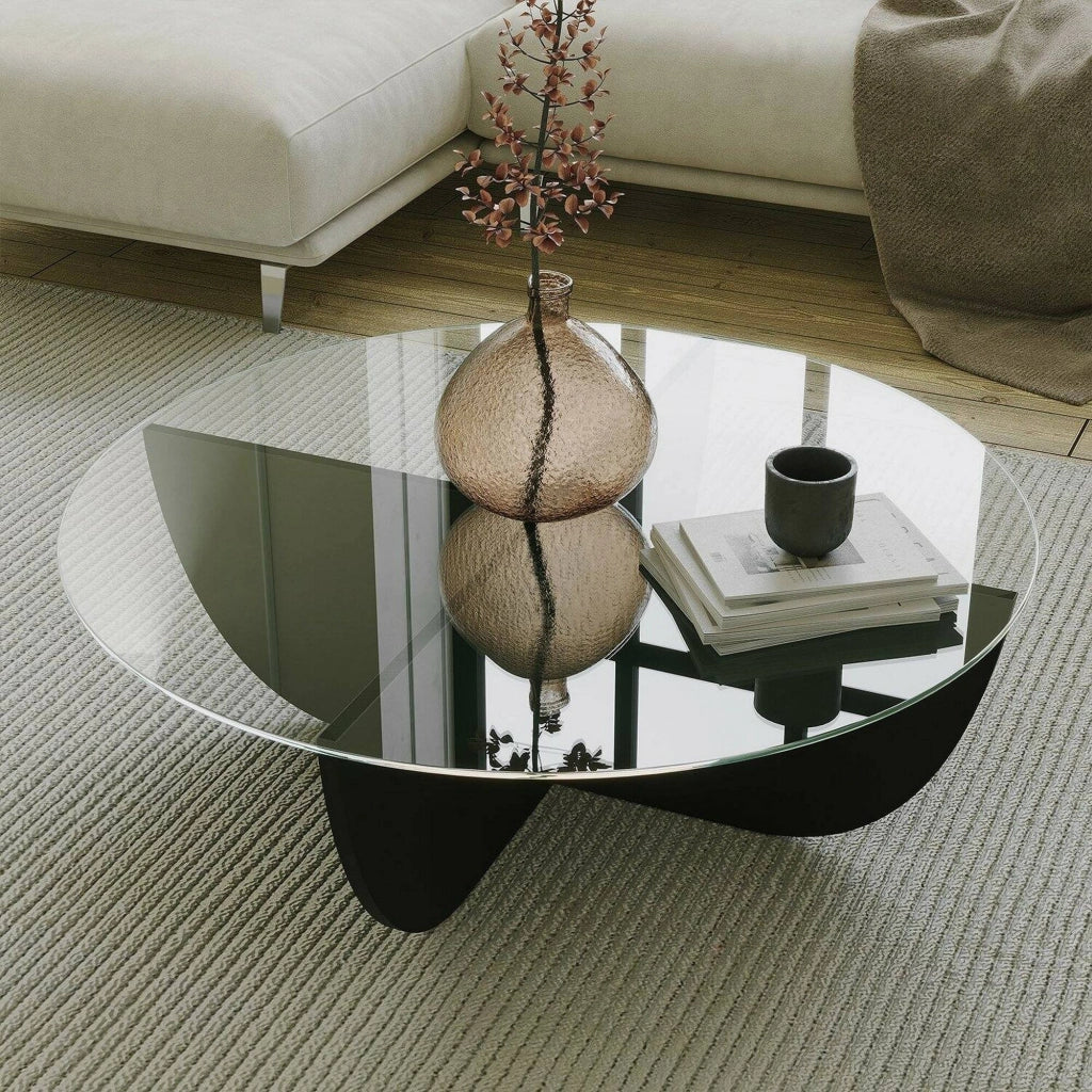 Jolanda, Tavolino da Salotto Forma Rotonda, 90x90x30h cm Nero