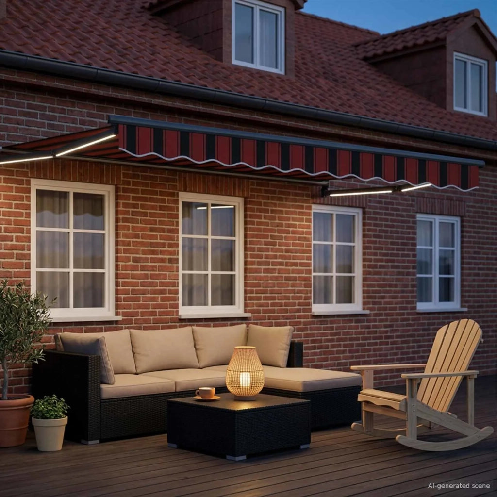 Tenda retrattile manuale con LED 3 x 2 m