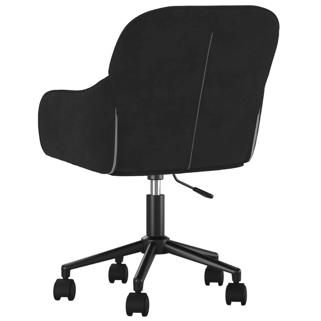 Sedia girevole/poltrona da ufficio/studio in velluto nero 02_0024169