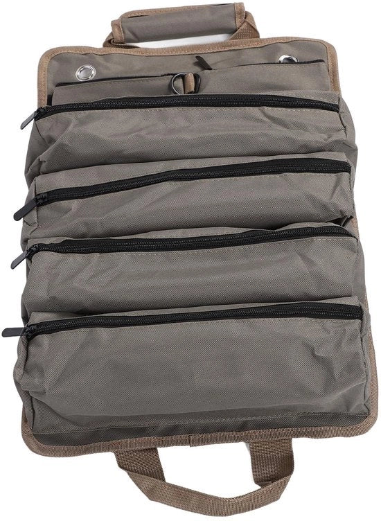 Tas per Gereedschap con Grande Capacità - 6 Cestelli - 2 Cestelli Rimovibili - Tessuto Oxford Spesso - Resistentente ai Contatti - Resistente alle Macchie - Tas a Rotolo per Gereedschap