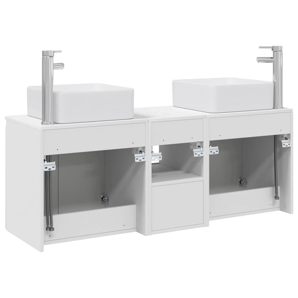 Set di Armadi da Bagno 3 pz Bianco 53 x 35 x 63 cm 3405657