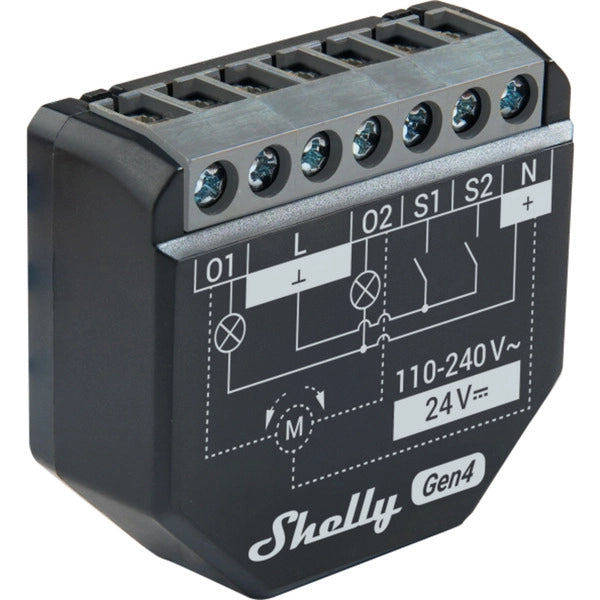 SHELLY - Shelly 2PM Gen4 - relè 2 canali per tapparelle e carichi con consumi