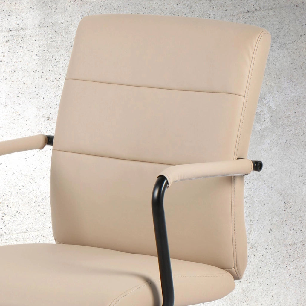 Sedia studio Hispanohogar regolabile in altezza similpelle beige 99x64x70