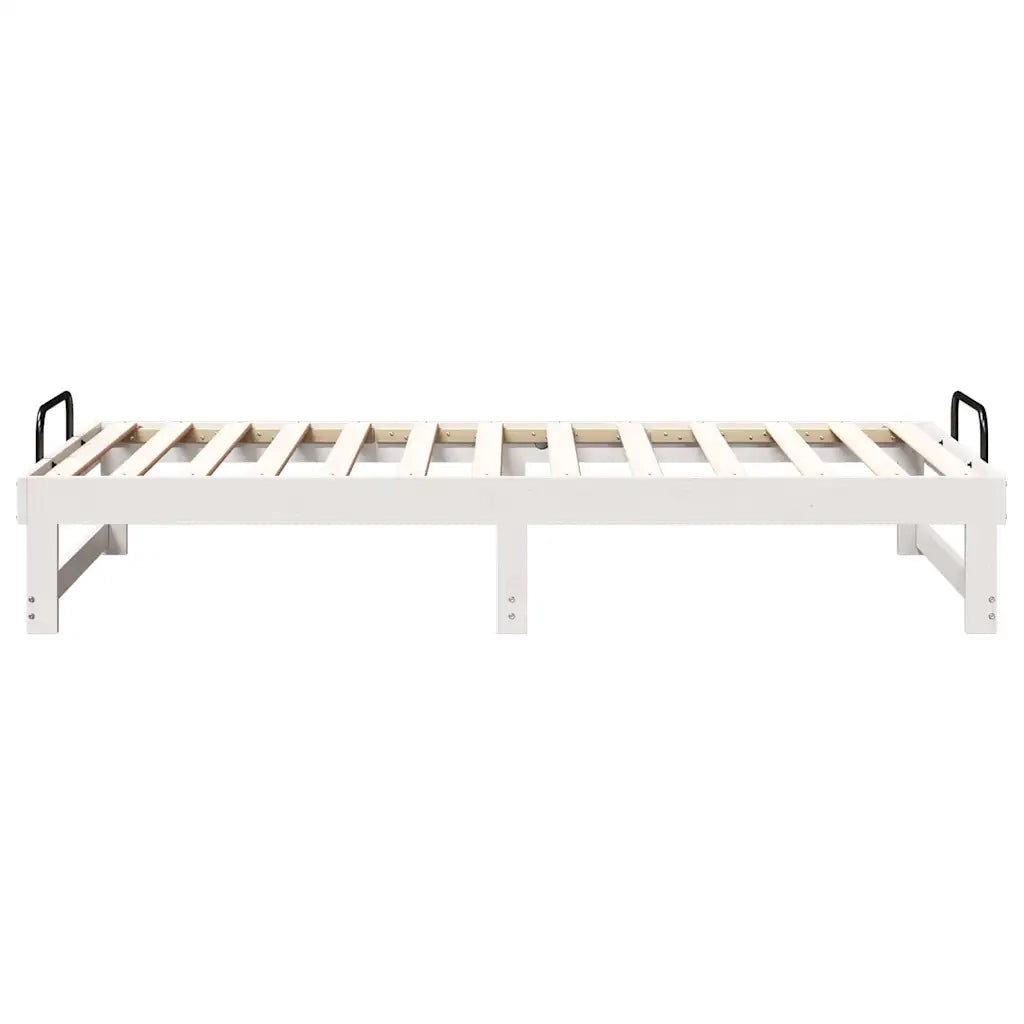 Struttura del letto Bianco 90 x 190 cm Pino massello 873152