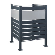 Contenitore per rifiuti in acciaio zincato 120 x 91 x 91 cm antracite argento 03_0009095