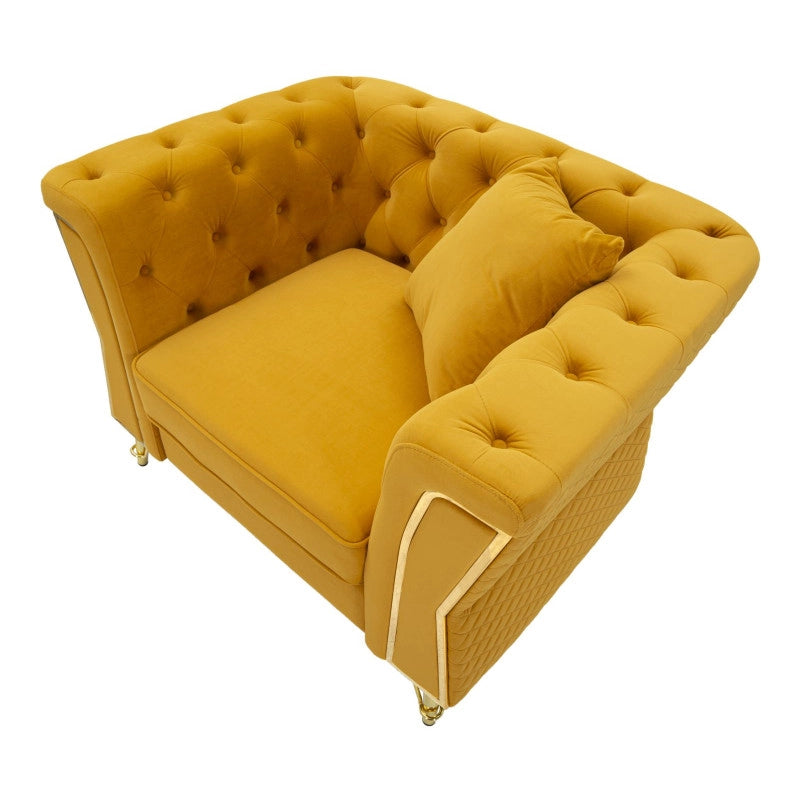 Poltrona Emy Senape Con Cuscino cm 104x83x76