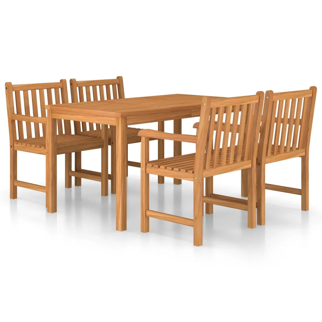 Set da pranzo da giardino 5 pz 140x80 cm in legno massello di teak 3059931