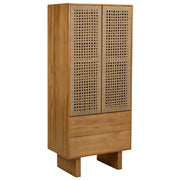 Armadio in legno e corda intrecciata marrone 75x45x170h