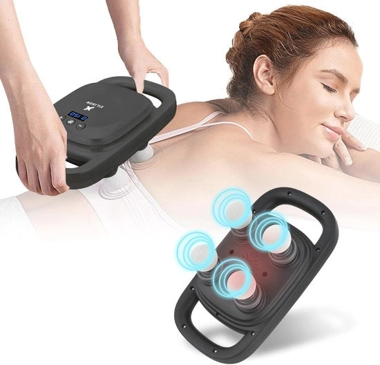 Strumento di massaggio per massaggi profondi del tessuto connettivo - massaggio muscolare con 4 testine per schiena e collo - alleviamento del dolore e rilassamento