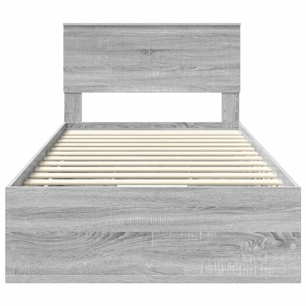 Struttura del letto con cassetto Grigio Sonoma 100 x 200 cm