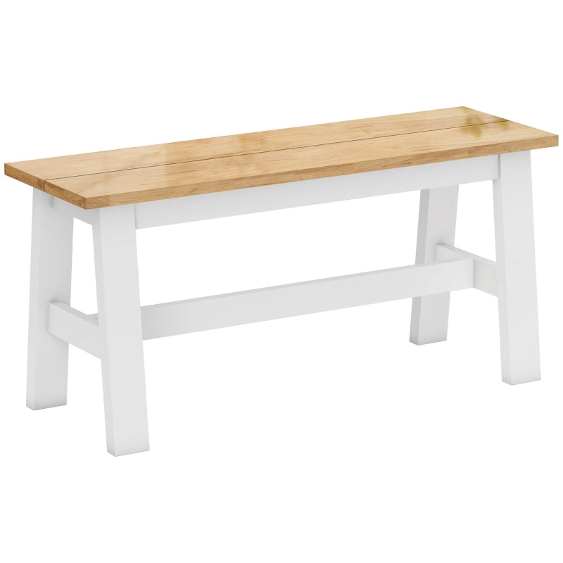 PANCA per 2 persone 95x30x45 cm in Rubberwood Rovere e Bianco