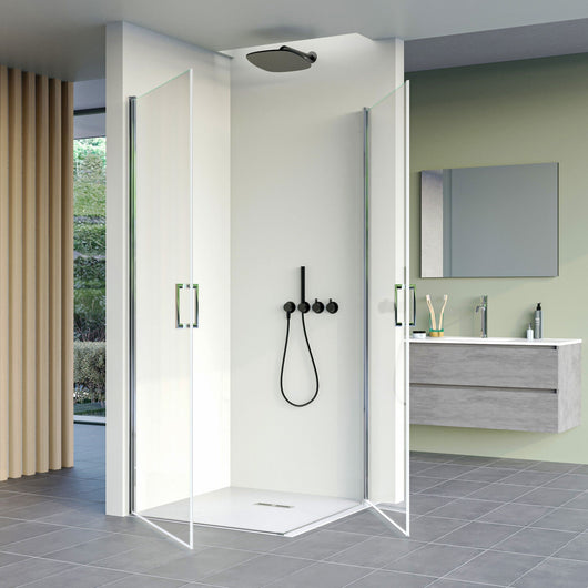 Box Doccia Angolare 70x80 cm 2 Ante Battenti in Cristallo Trasparente 6mm H195 Bonussi Jenny