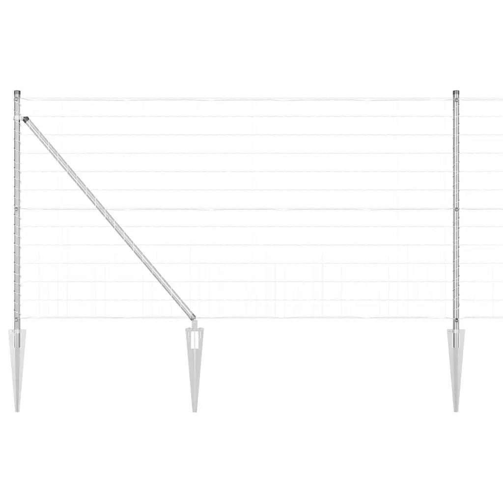 Recinzione da Giardino | Recinzione con Posto Argento 1 x 25 m Acciaio