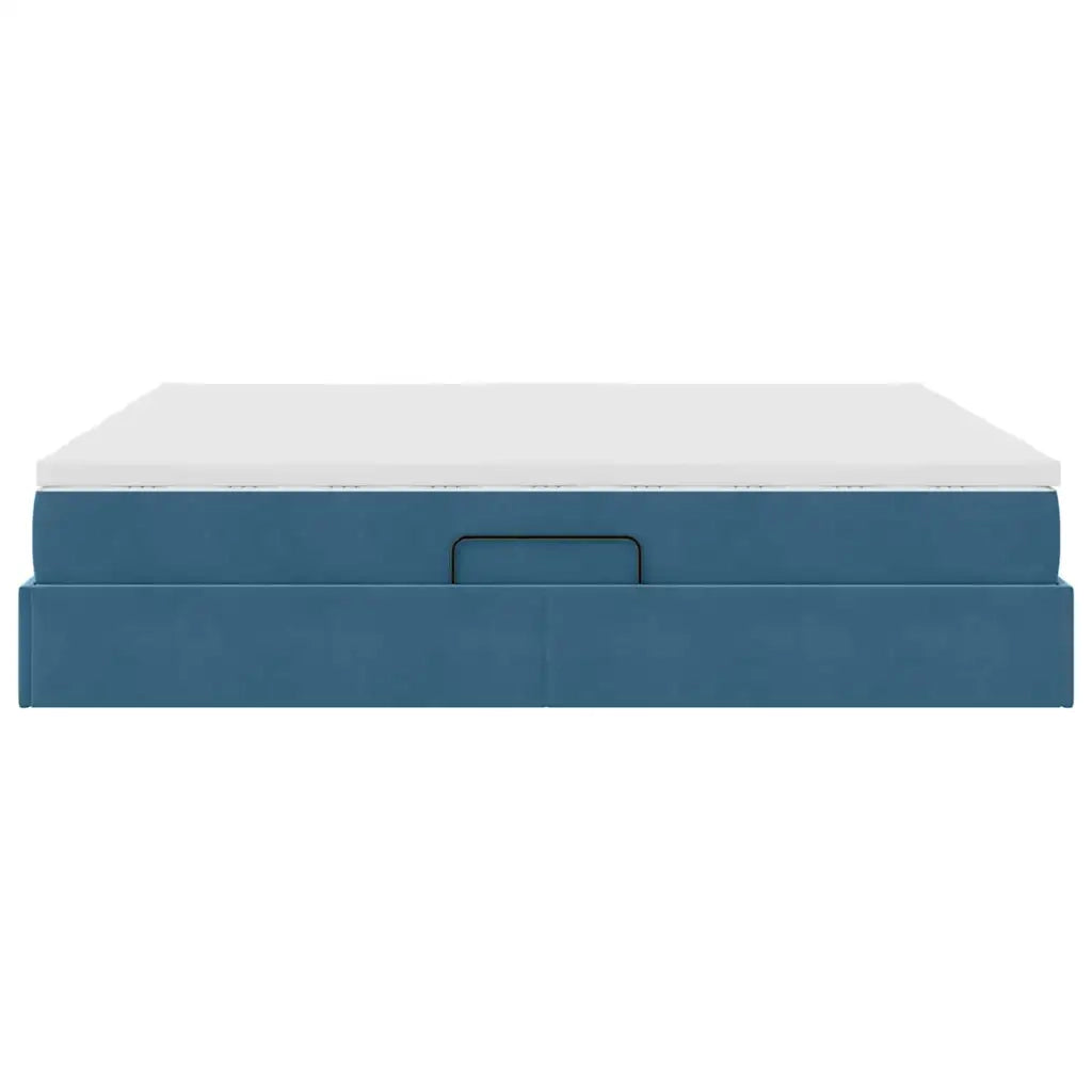 Letto con contenitore e materasso Blu Scuro 200 x 200 cm 3370371